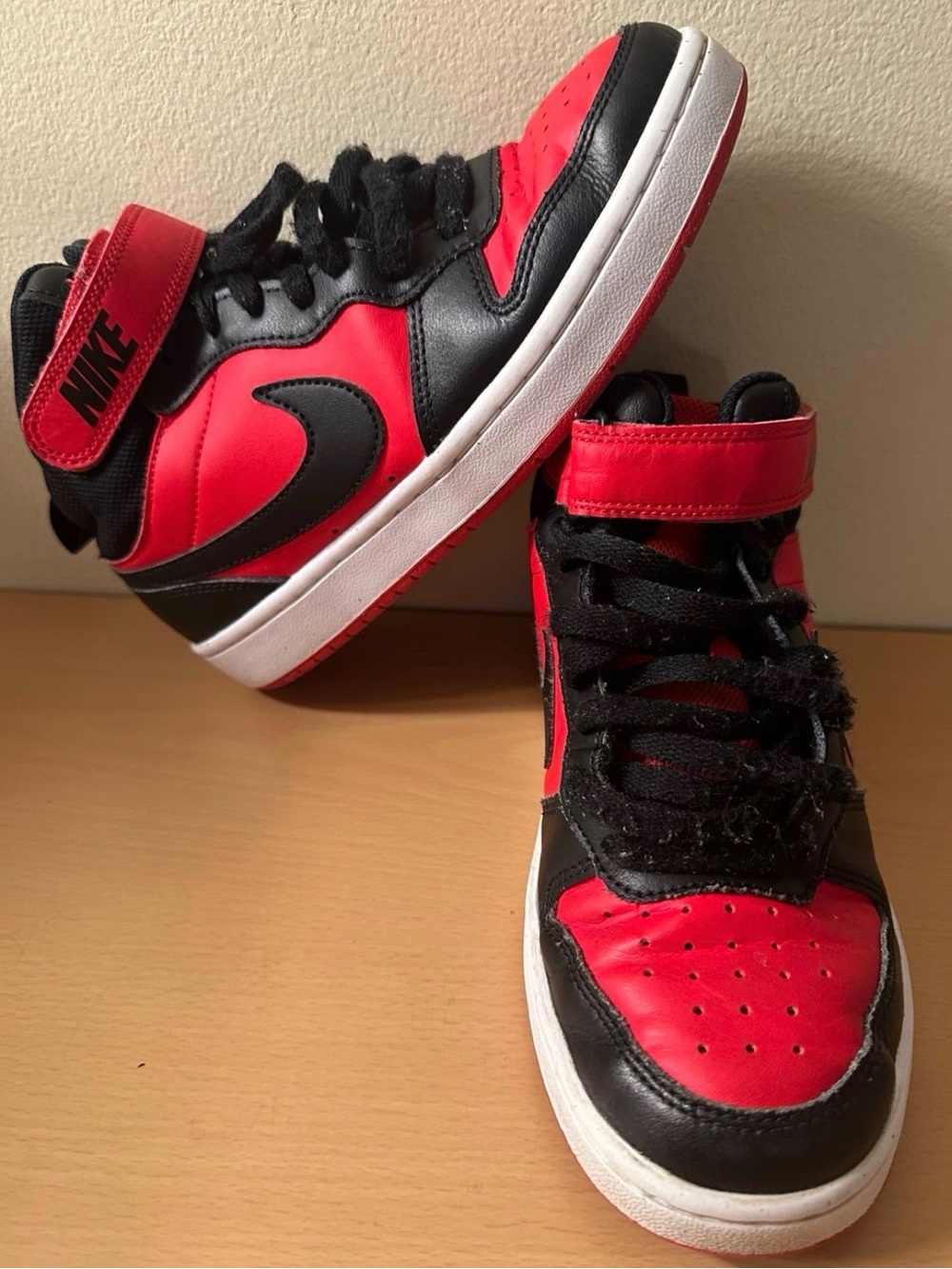 Nike Court Borough Mid 2 Big Kids' Boys Red/Black Shoes Size 5Y